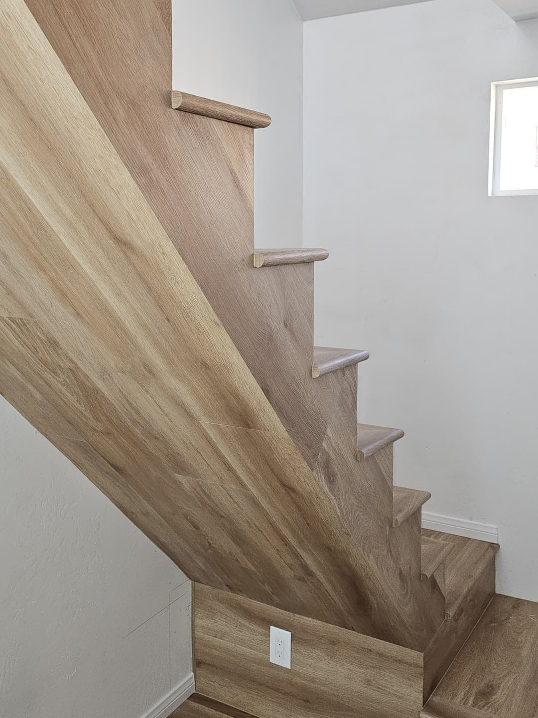 Finished a wooden staircase