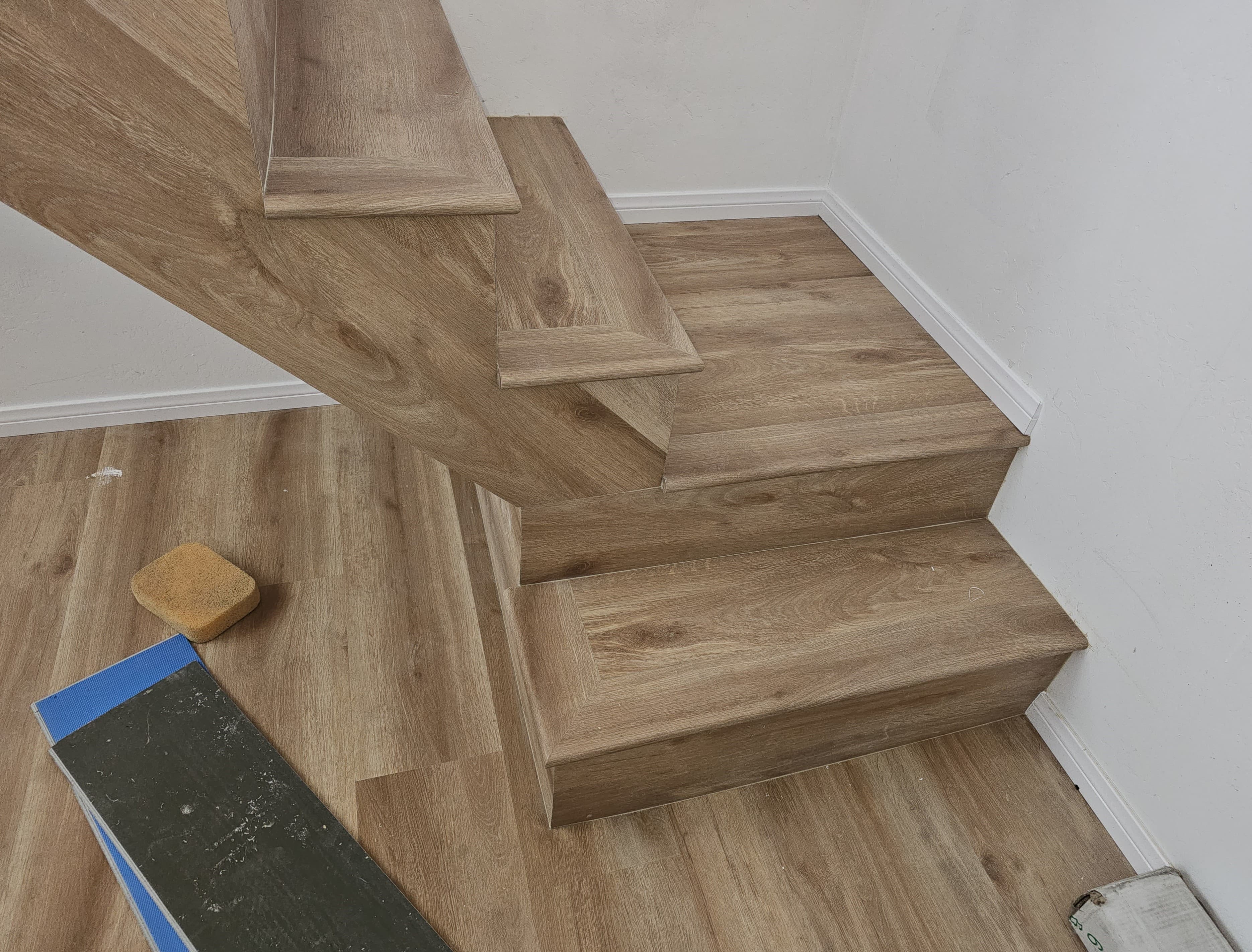 Installing a wooden floor and wooden staircase